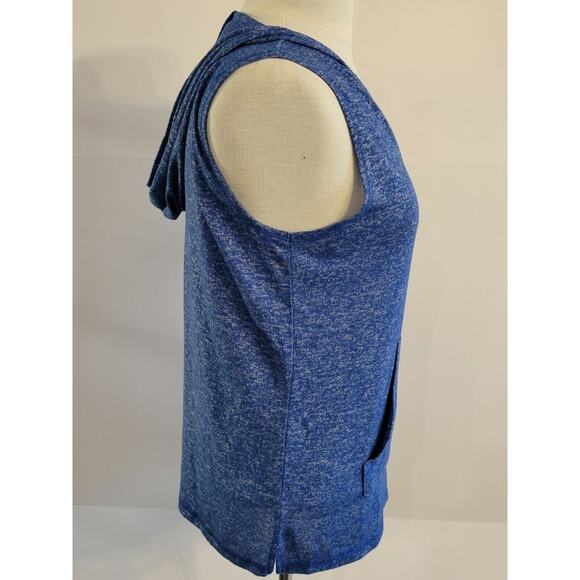 Danskin Now Womens Hooded Athletic Tank Top Sleeveless Size Small Heathered Blue - Picture 4 of 10